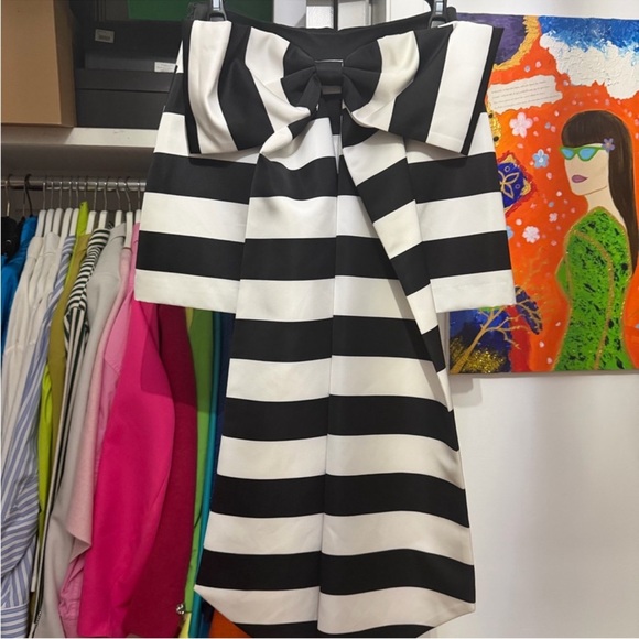Trina Turk Monochrome Striped Dress - Picture 4 of 8